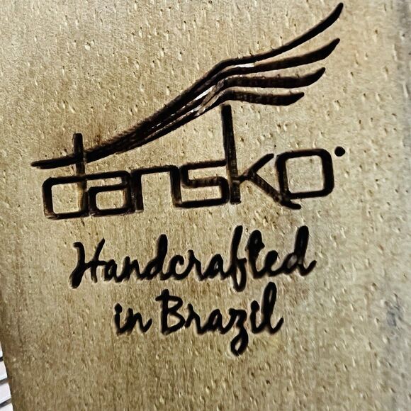 DANSKO Oralee Earthy Leather Handcrafted Wooden Heel Boho Clogs Sandals EU39 US8 - Picture 8 of 10